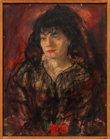 Elizabeth Dickson Portrait of Woman Oil on Canvas