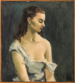 Hugh Mandelhurst Portrait of Seated Woman Oil