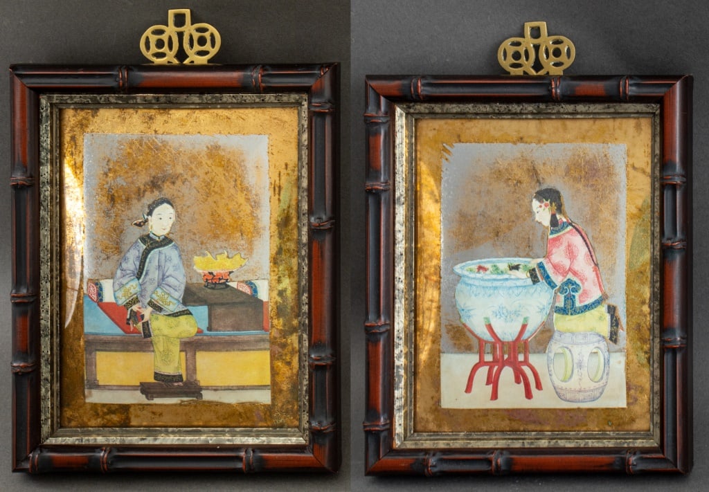 Chinoiserie Gilded Decoupage Reverse Panels, 2 (1 of 8)
