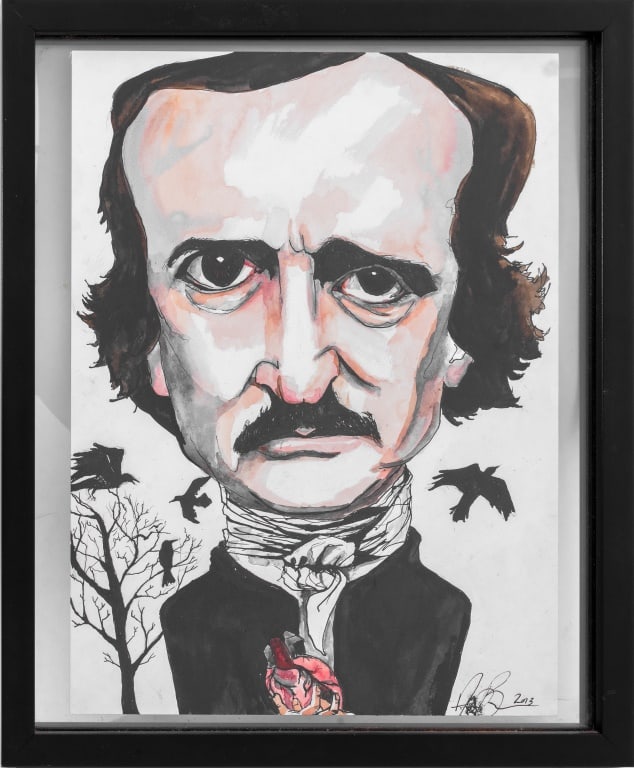 Allison Brams "Edgar Allen Poe" Mixed Media (1 of 8)
