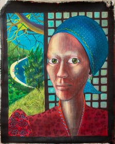 Iara Diaz Portrait Acrylic on Unstretched Canvas