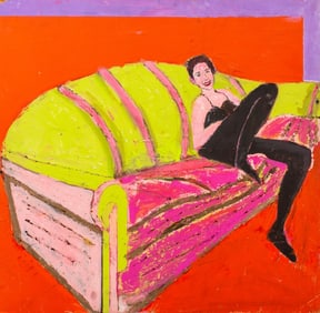 American School Portrait Mixed Media on Board