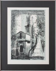 John Piper "St Anne's Limehouse London" Lithograph