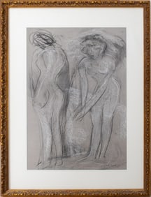 Joan Shapiro 2 Nude Women Pastel on Paper