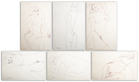 Norman Carton Nude Woman Ink on Paper, 6