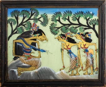 Indonesian School Reverse Glass Painting