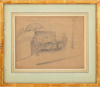 Andre Marchand "Vendor with Umbrella" Graphite