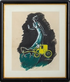 Jean-Dominique Van Caulaert Ad Study Oil on Paper