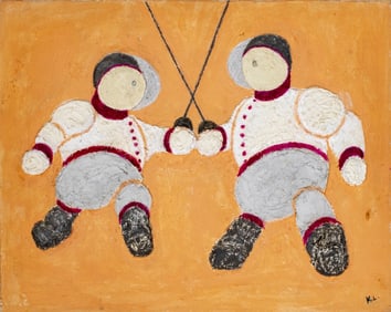 Kayo Lennar "Cabbage Fencers" Mixed Media