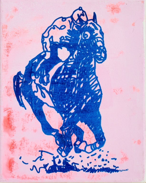 Matt Enger "Race Horse Running" Acrylic on Print (1 of 6)