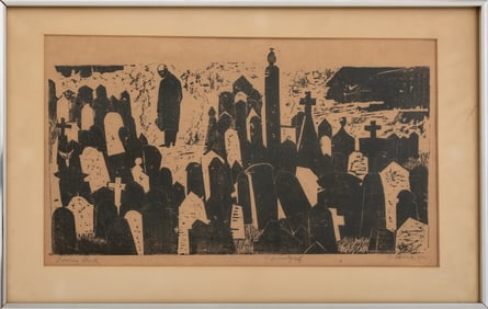 Ellen Rae Panero "Looking Back" Woodcut on Paper