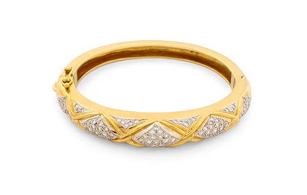 18K Yellow Gold Pave Diamond Bangle (1 of 6)