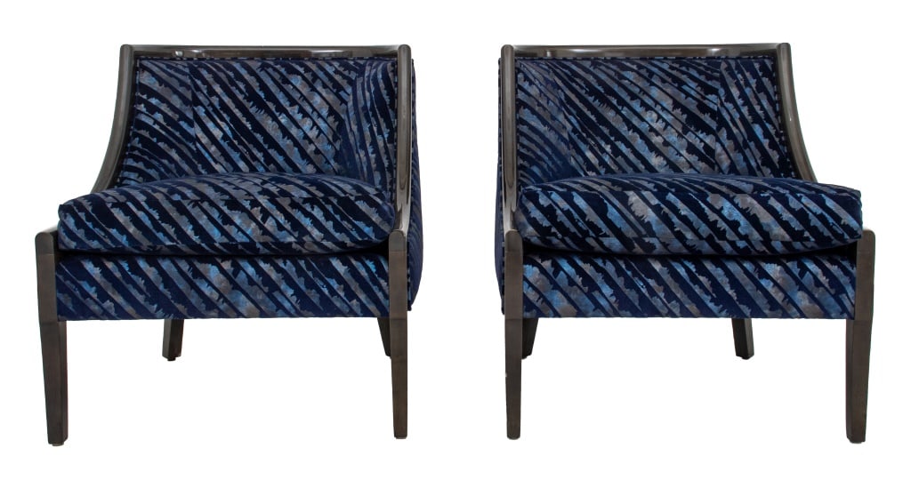 J. Robert Scott Lacquered Tub Chairs, Pair (1 of 8)