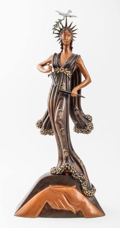 Erte "Peace" Patinated Bronze Sculpture, 1984 (1 of 7)