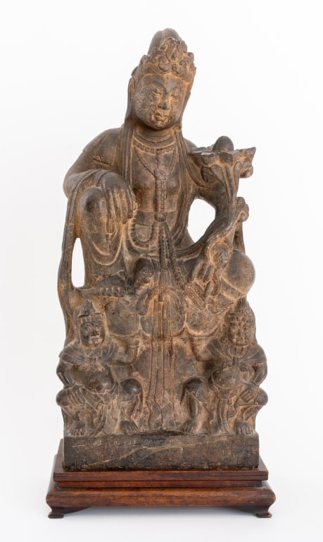 Chinese Carved Schist Guanyin Sculpture (1 of 8)