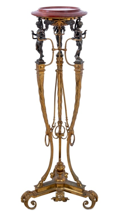 French Empire Style Marble Top Bronze Gueridon (1 of 4)