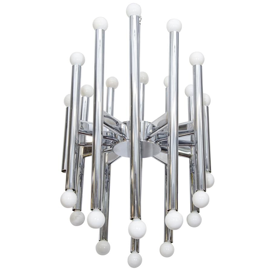 Gaetano Schiolari Italian Chrome Chandelier (1 of 8)