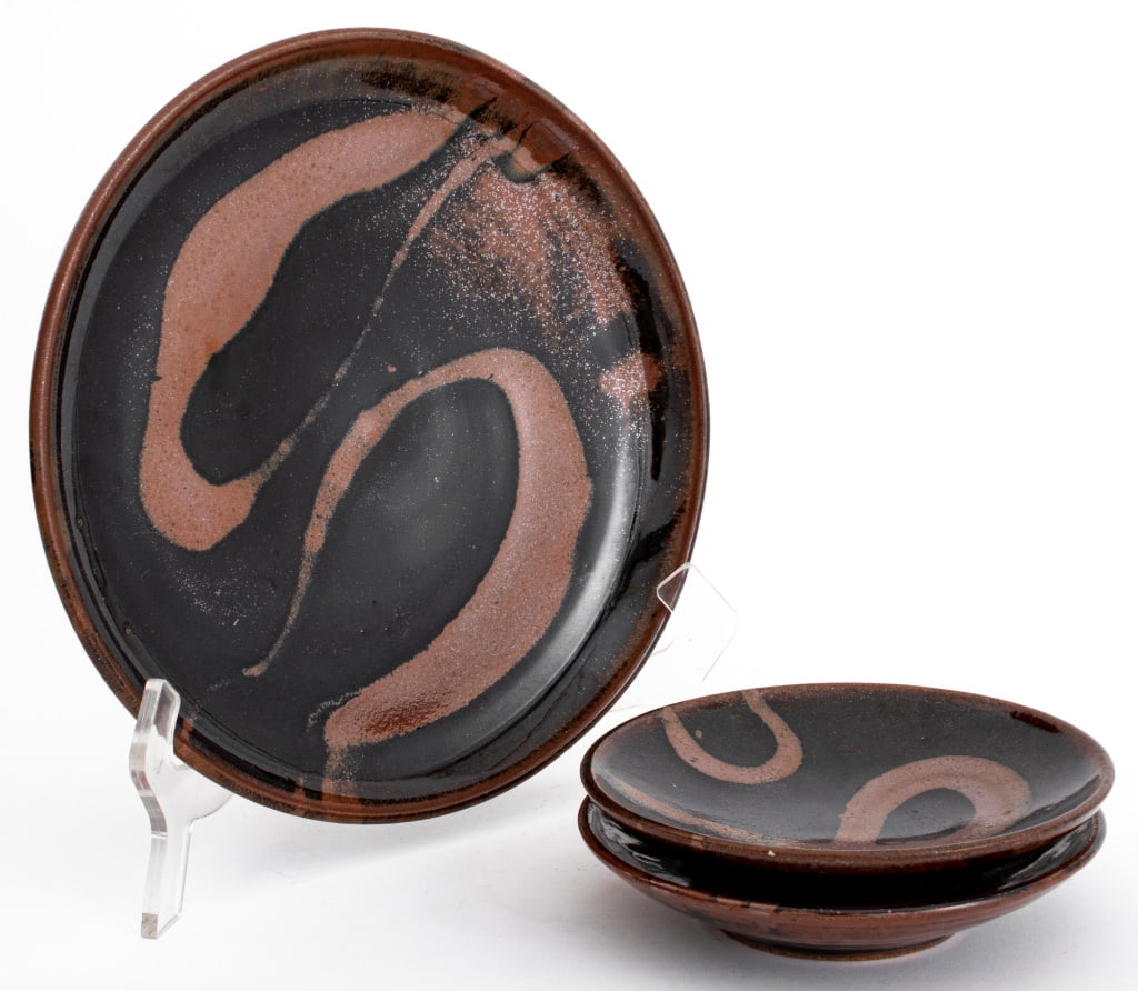Warren MacKenzie Glazed Stoneware Plates, 3 (1 of 15)