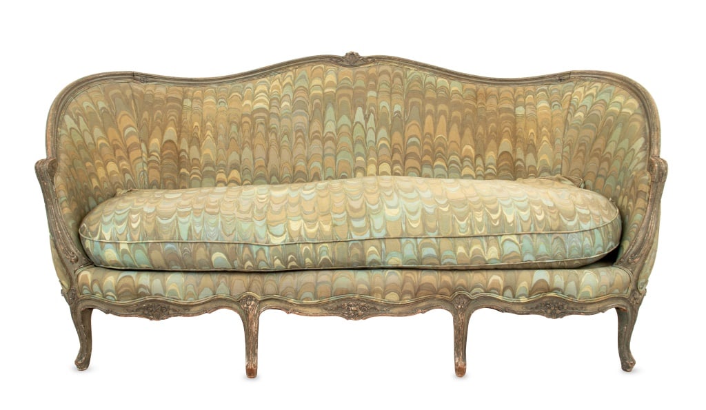 Louis XV Style Nonpareil Patterned Walnut Sofa (1 of 5)