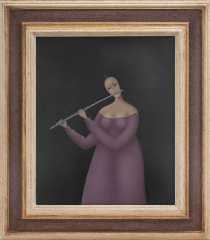 Branko Bahunek Female Flutist Oil on Canvas (1 of 7)