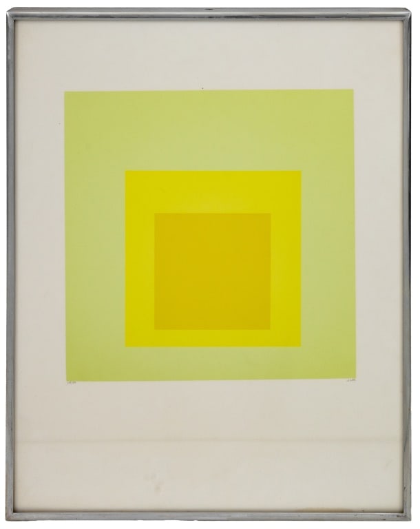 Josef Albers "Hommage au Carre" Screenprint, 1964: Josef Albers (German/American, 1888-1976), "Hommage au Carre" [Homage to the Square], Screenprint in Colors, 1964, signed and dated in pencil lower right, numbered "103/125" lower left, printed by Ate