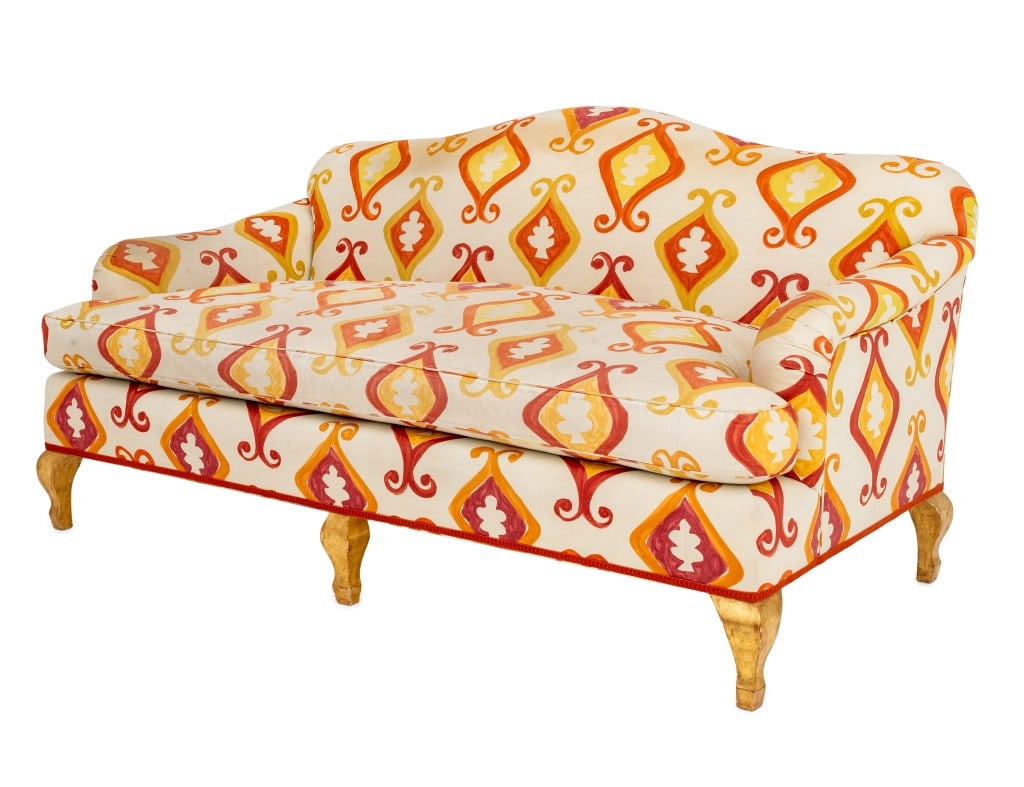 George III Style Giltwood Camelback Sofa (1 of 5)