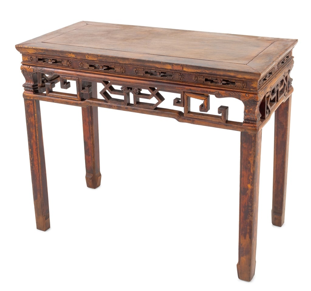 Chinese Carved Elm Wood Altar Table (1 of 5)