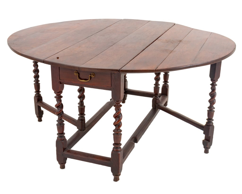 Portuguese Jacobean Style Oak Gate-Leg Table (1 of 6)