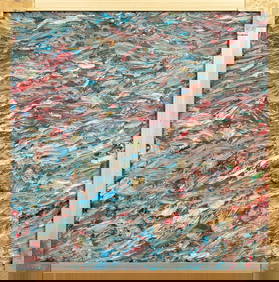 American School Abstract Composition Oil on Canvas (1 of 4)