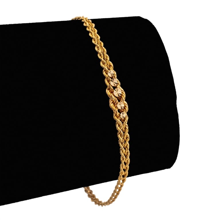 14K Yellow Gold Rope Link Bracelet (1 of 6)