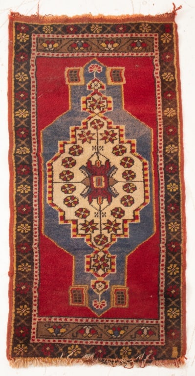 Turkish Wool Rug, 3' 6" x 1' 8" (1 of 7)