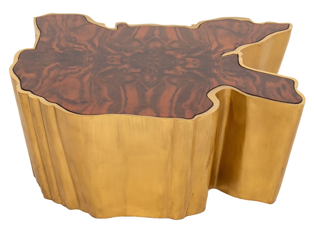 Sequoia Live Edge Brass Bound Coffee Table (1 of 6)