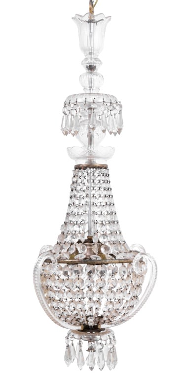French Empire Style Glass Basket Form Chandelier (1 of 4)