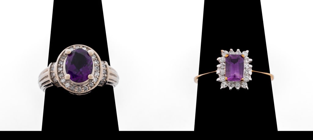 14K & 10K Gold Amethyst Diamond Rings, 2 (1 of 15)