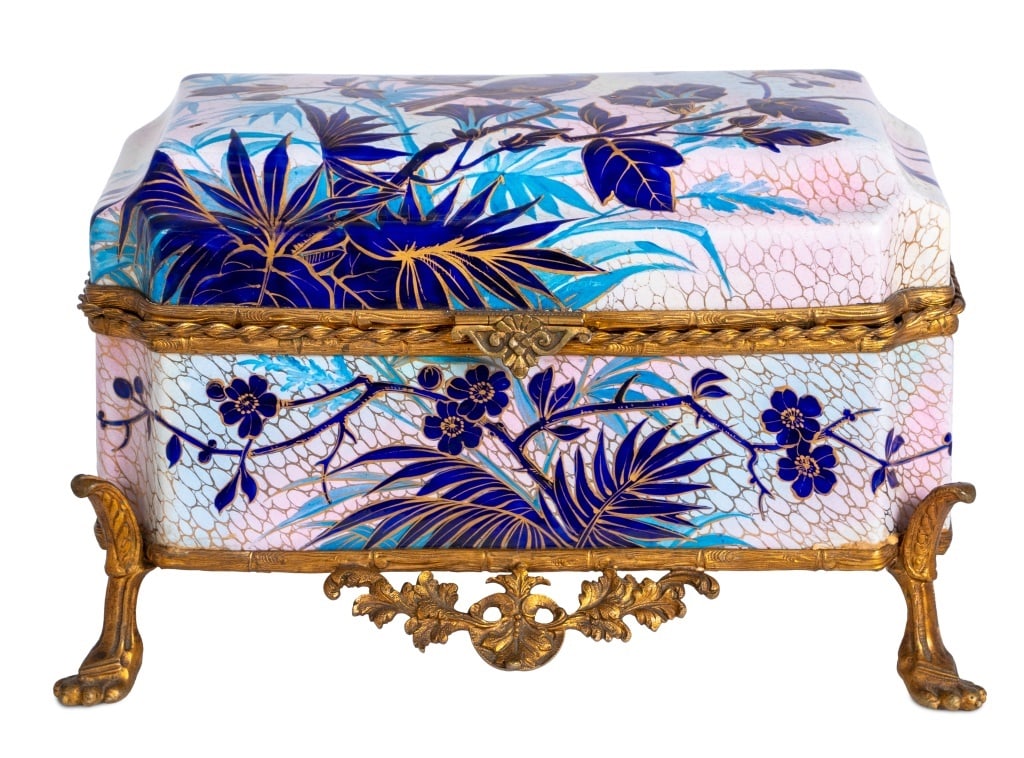 H. Boulenger & Cie Gilt Metal and Porcelain Casket (1 of 4)