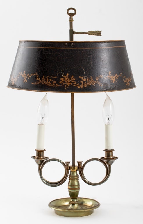 French Brass and Tole Bouillotte Lamp (1 of 8)
