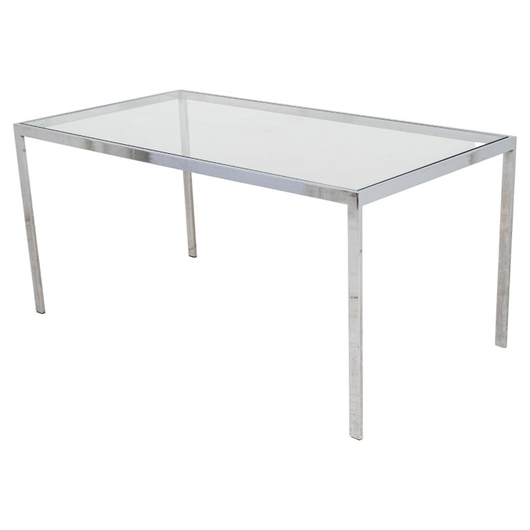 Knoll Style Chrome and Glass Table (1 of 4)