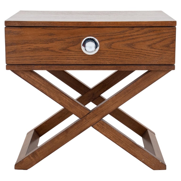 Campaign Style Wood Veneer Side Table (1 of 7)