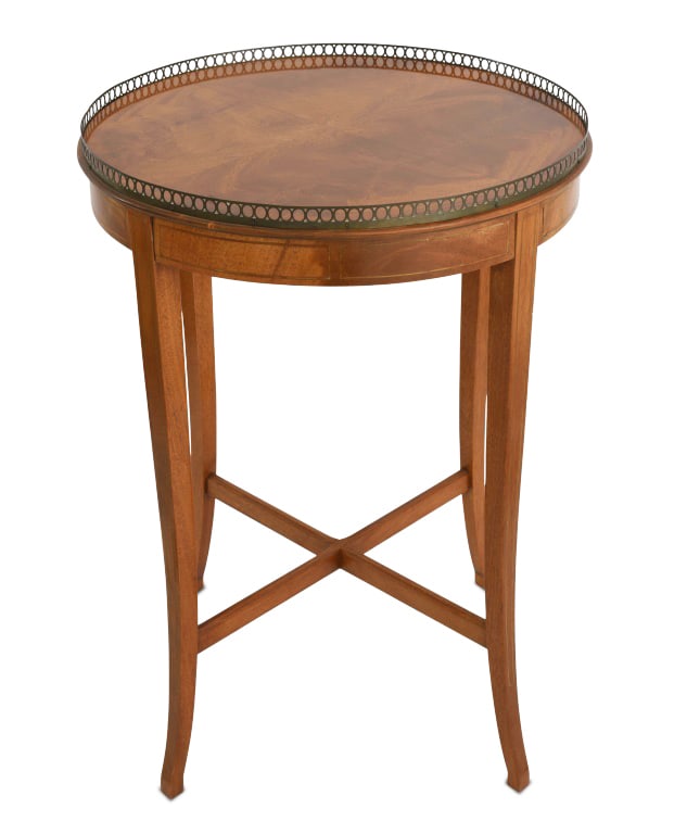 French Walnut and Brass Gueridon (1 of 5)