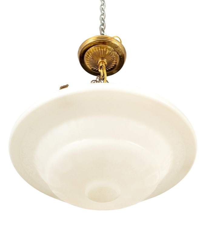 Art Deco Opaque White Glass Chandelier (1 of 3)