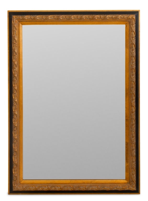 Modern Beveled Glass Ebonized & Giltwood Mirror (1 of 3)