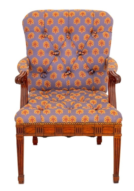 George III Style Button-Tufted Armchair (1 of 5)