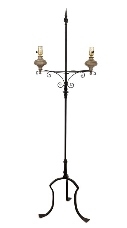 Wrought Iron Two-Light Torchere (1 of 4)