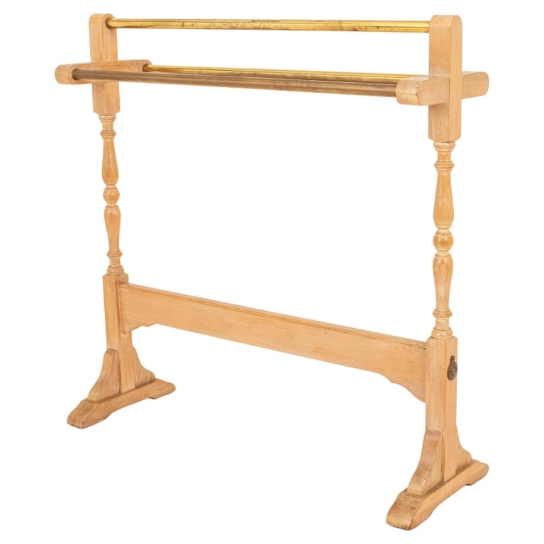 Cerused Oak and Brass Valet or Blanket Rack (1 of 8)