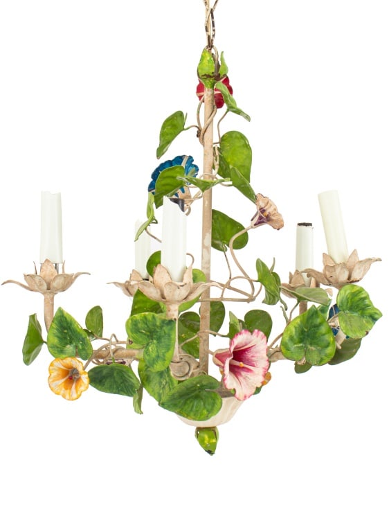 Modern Patinated Metal Five Light Chandelier (1 of 5)