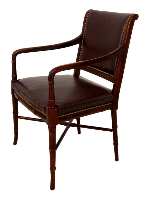 Regency Style Mahogany Leather Armchair (1 of 5)