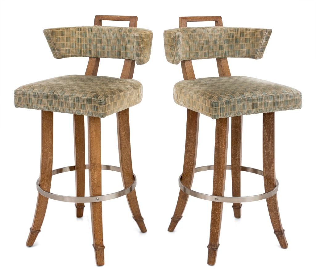 Mid-Century Modern Style Swivel Bar Stools, Pair (1 of 5)