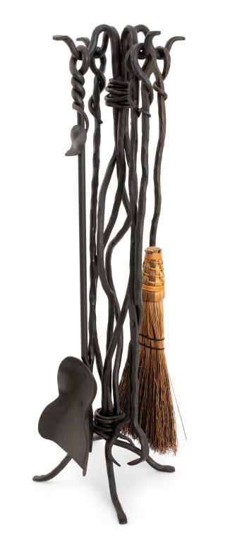 Wrought Iron Fireplace Tool Stand and Set (1 of 5)