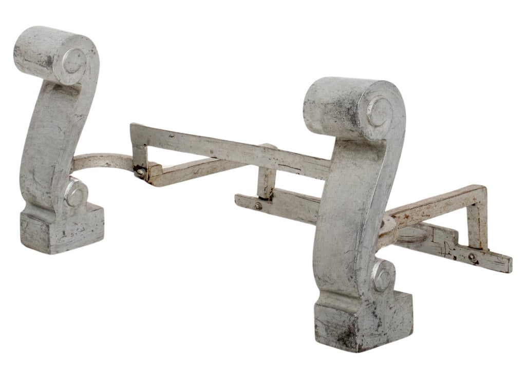 Art Deco Art Modern Scrolled Chenets, Pair (1 of 9)