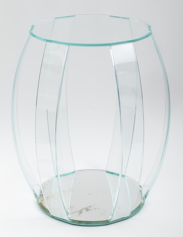 Modern Minimalist Glass Barrel Shape Side Table (1 of 6)